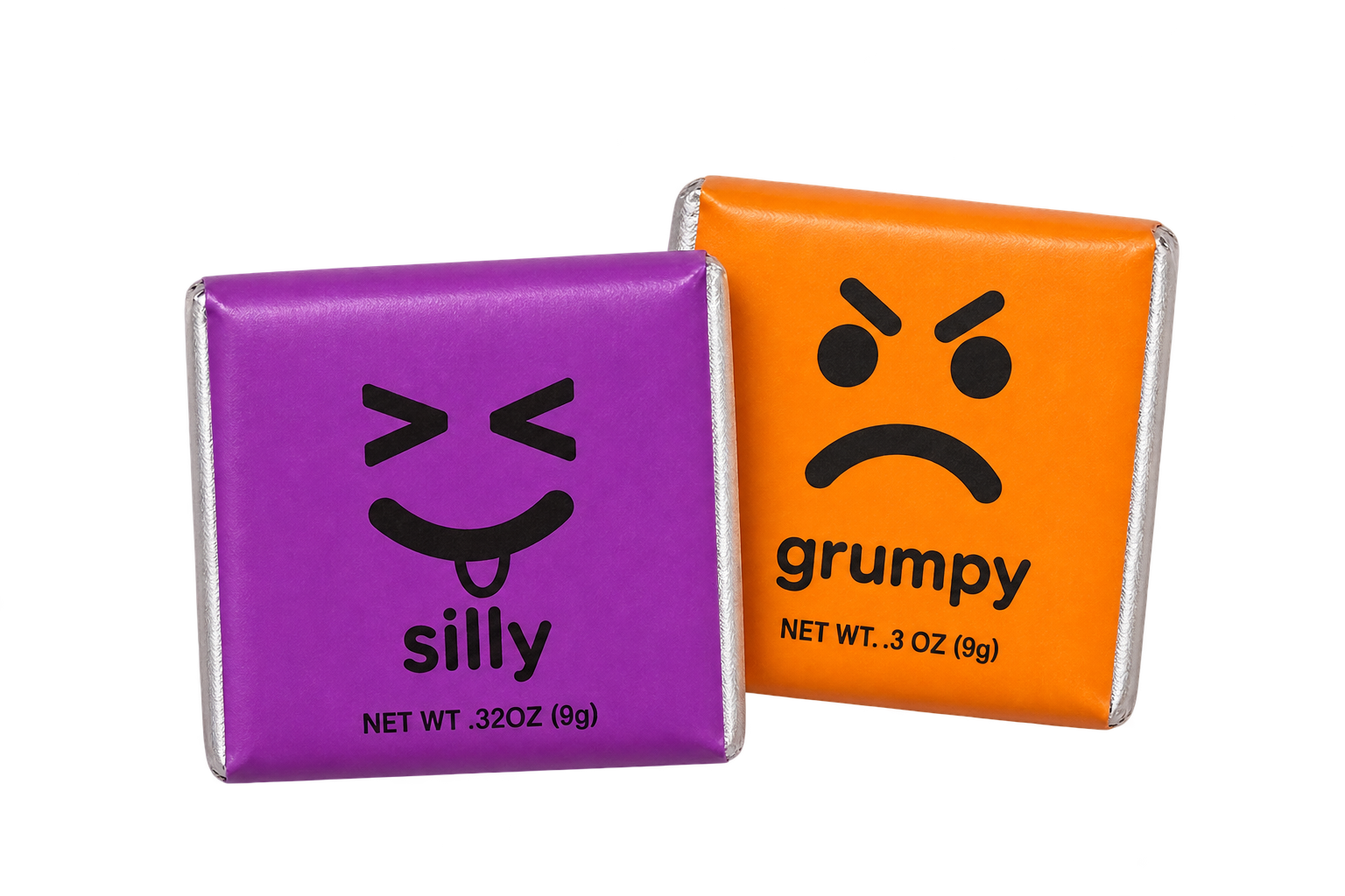 Silly and Grumpy Moodibars chocolates