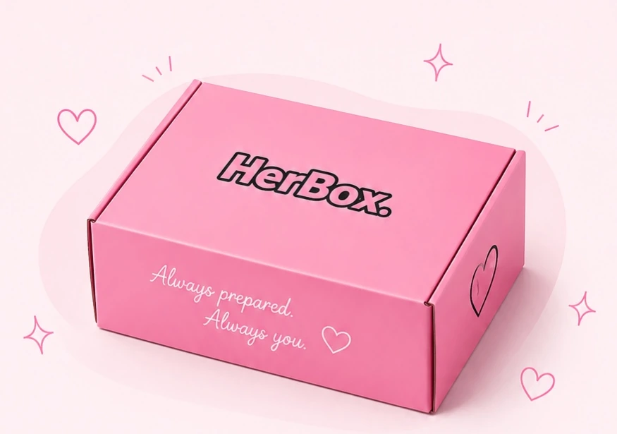 Pink HerBox Tampon Box